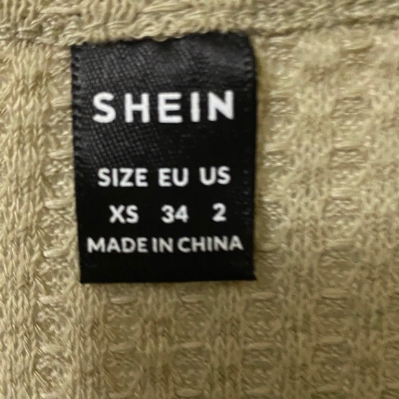 SHEIN Olive V-Neck Ruffle Blouse - Picture 2 of 5